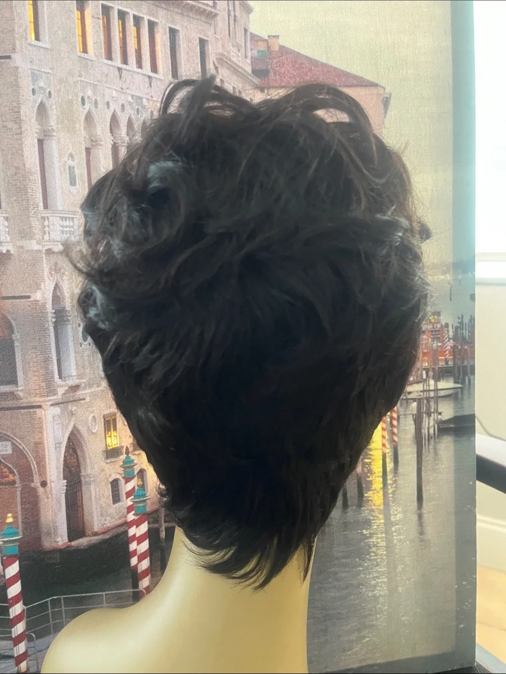 Short 100% human hair pixie wig